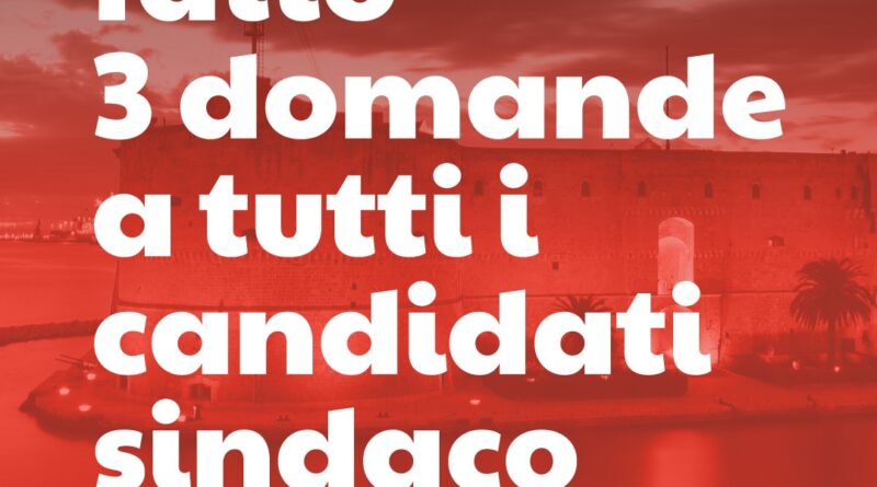 Tre domande ai candidati sindaco: Taranto vuole risposte, non promesse.